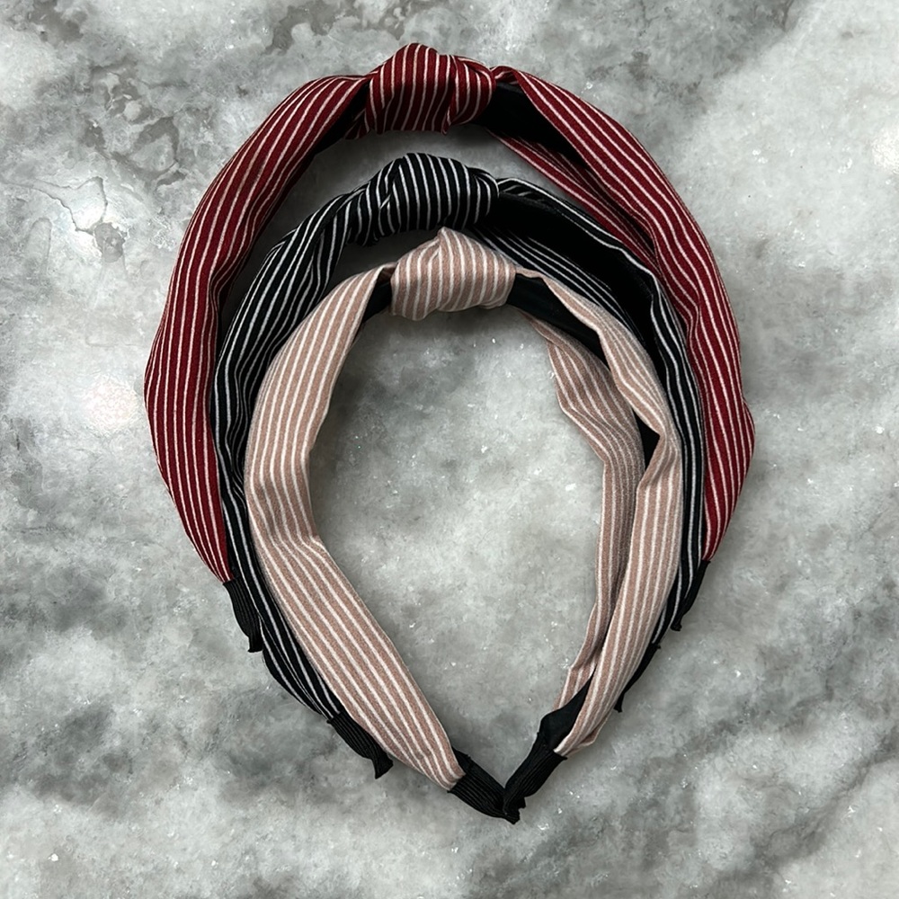 Set of 3 Striped Headbands